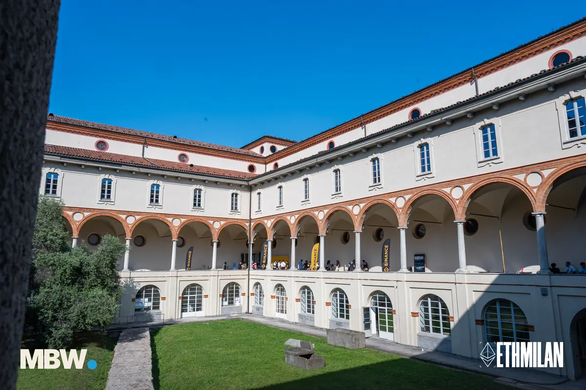 The cloister of the Museo della Scienza e della Tecnologia Leonardo da Vinci in Milano during ETHMilan